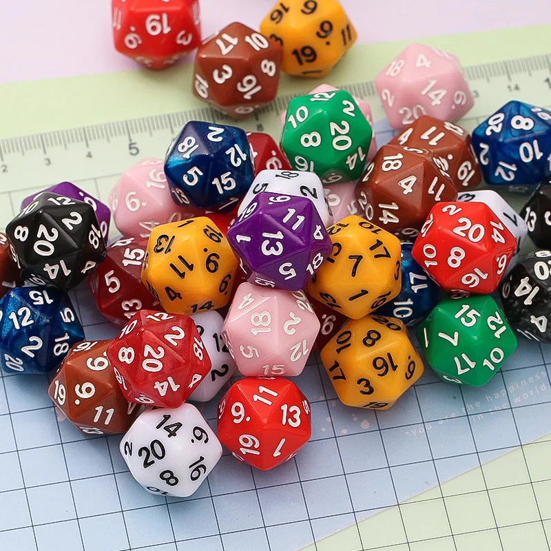 10PCS Acrylic D20 Polyhedral Dice Math Teaching Supplies Learning Resources Toys Party Favors for Kids Boys Girls Qme