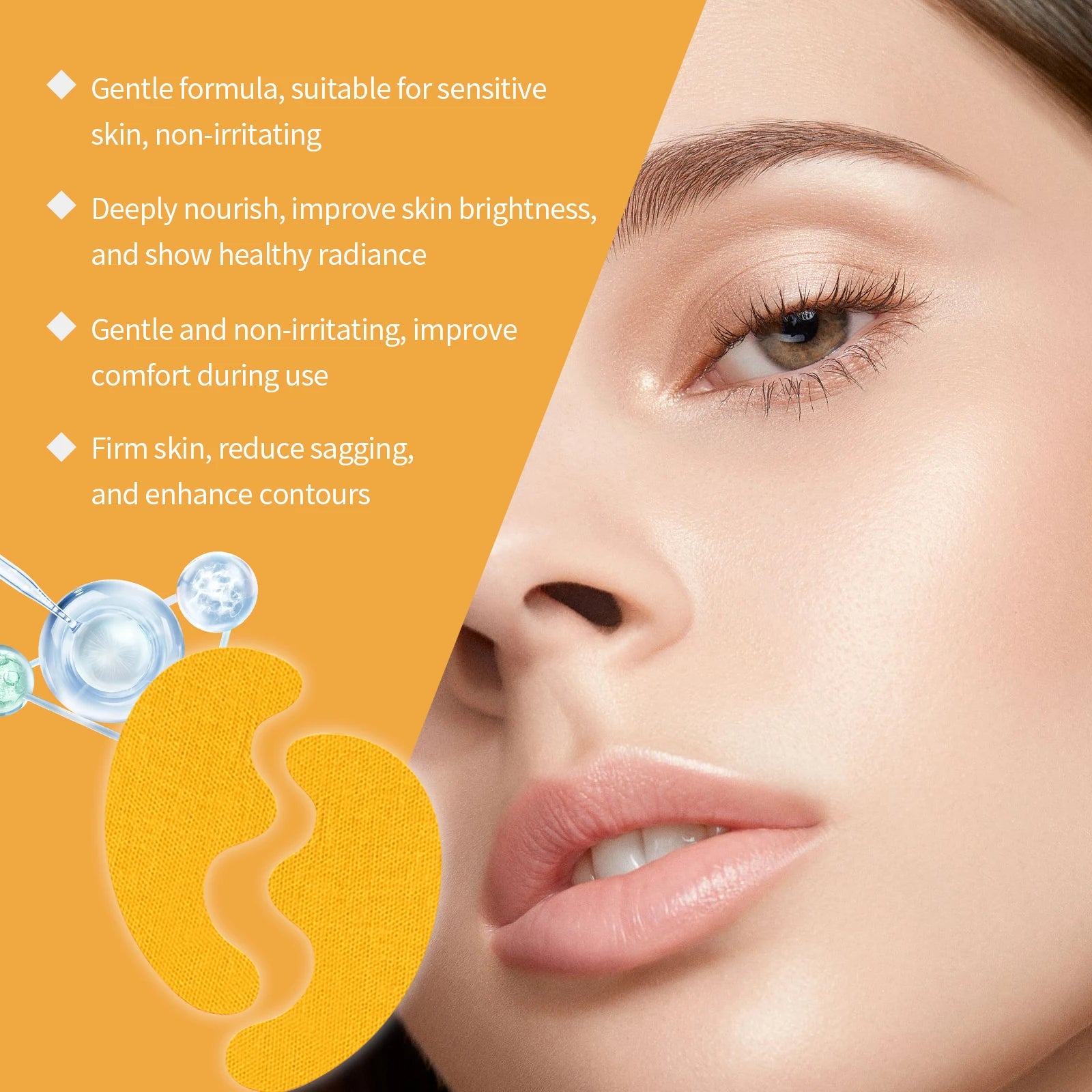 Nasolabial Fold Patch Face Lifting Sticker Fade Fine Lines Moisturizing Anti-Wrinkle Hydrating Daily Use Skincare Essential Qme