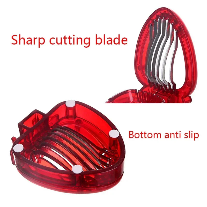 Strawberry Slicer Kiwi Cutter Egg Slicer Strawberry Huller Fruit Leaf Stem Remover Salad Cake Egg Tools Kitchen Accessories Qme