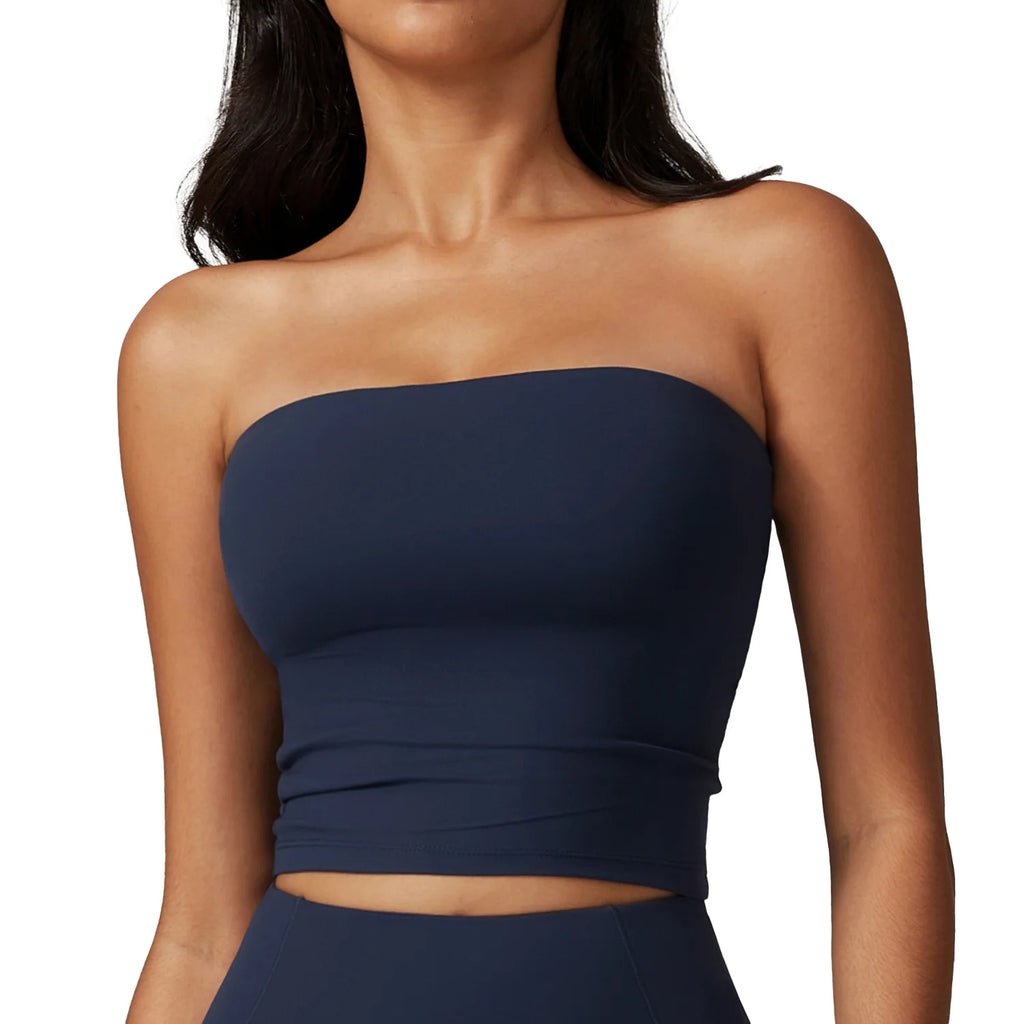 A Strapless Yoga Vest for Women Sexy Beautiful Back Sports Bra for Women's Underwear Gym Shock-absorbing Quick Drying Fit Top Qme