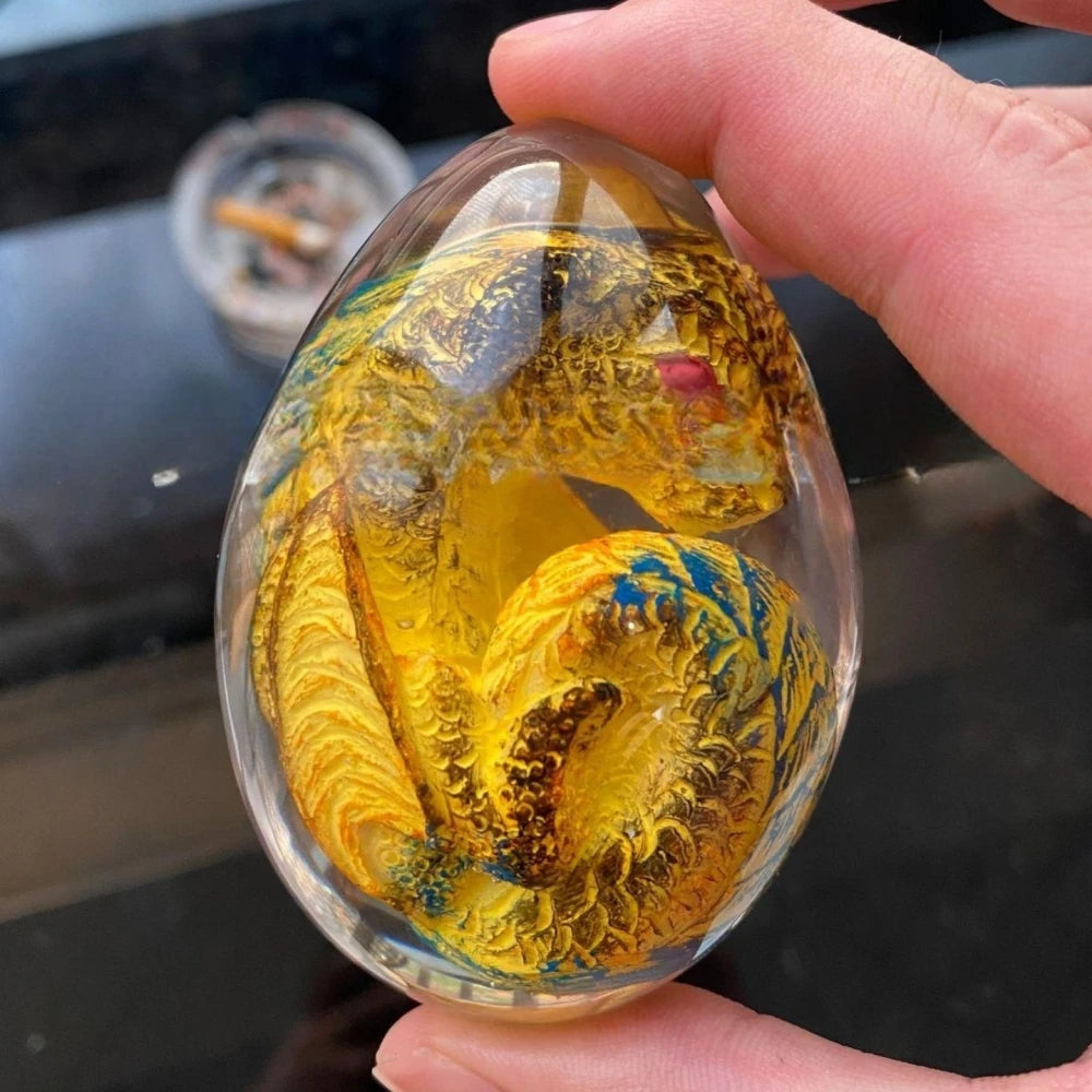 Lava Dragon Egg Statue Ornament Cosplay Dinosaur Resin Art Craft Sculpture Crystal Gemstone Halloween Decoration Toy Prop Qme E China Mainland