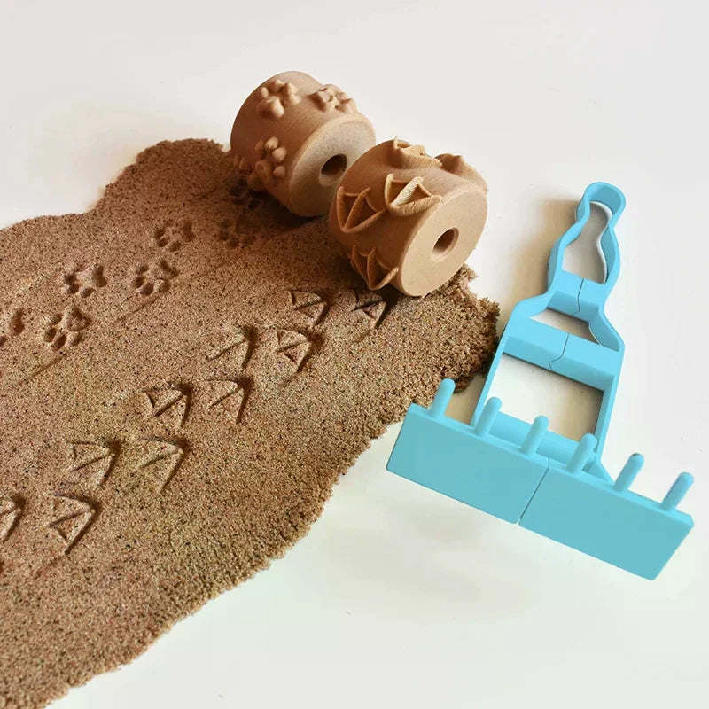 Sand Texture Rollers Footprint Shell Pattern DIY Art Stamp Perfect For Sand Play And Sensory Activities Clay Texture Rollers Qme