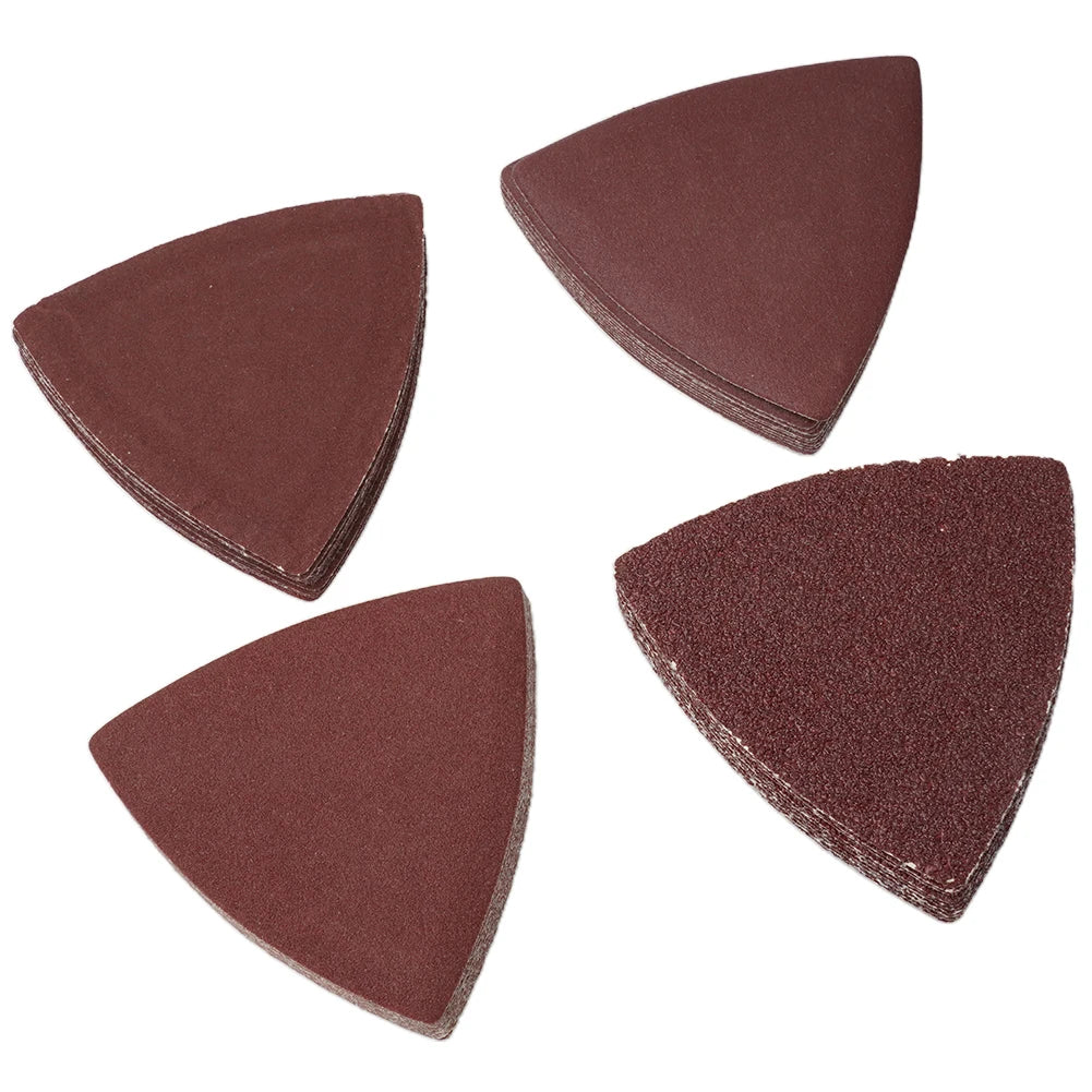 40pcs 80mm Aluminum Oxide Triangle Sandpaper Sanding Disc 60 120 180 240 Grit Fit 3-1/8 Inch Oscillating Multi Power Tool Qme
