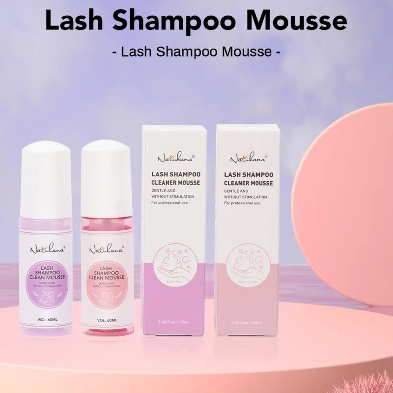 NATUAHANA Lash Shampoo Foaming Cleanser Gentle Eyelash Extension Wash Qme