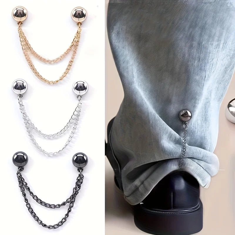 4/6Pcs Magnetic Clothing Clip - Adjustable Chain Design, Spherical Trim/Suitable for Shirts, Sleeves, Skirts and Pants Qme