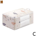 Large Capacity Clothes Storage Bag Organizer With Reinforced Handle Suitable For Blankets Bedding Foldable With Sturdy Zipper Qme white M