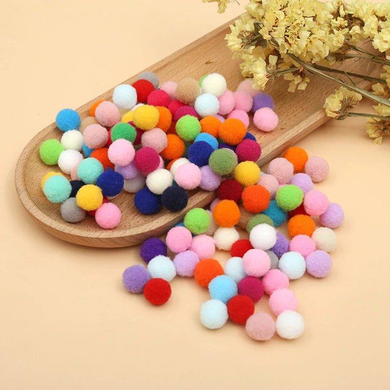 Lot Macaron Pompom Fluffy Ball Coloful Plush Handmade Craft Hairband Qme