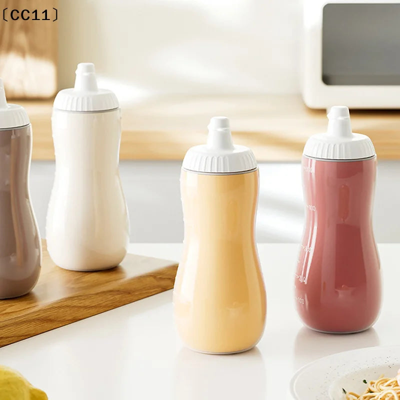 Large Squeeze Condiment Bottles Nozzles Ketchup BBQ Sauces Olive Oil Qme