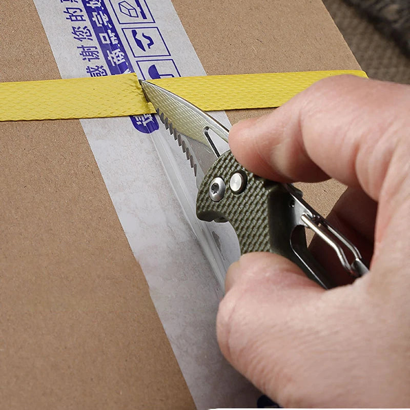 Portable Folding Knife Express Parcel Stainless Serrated Hook Cutter Qme