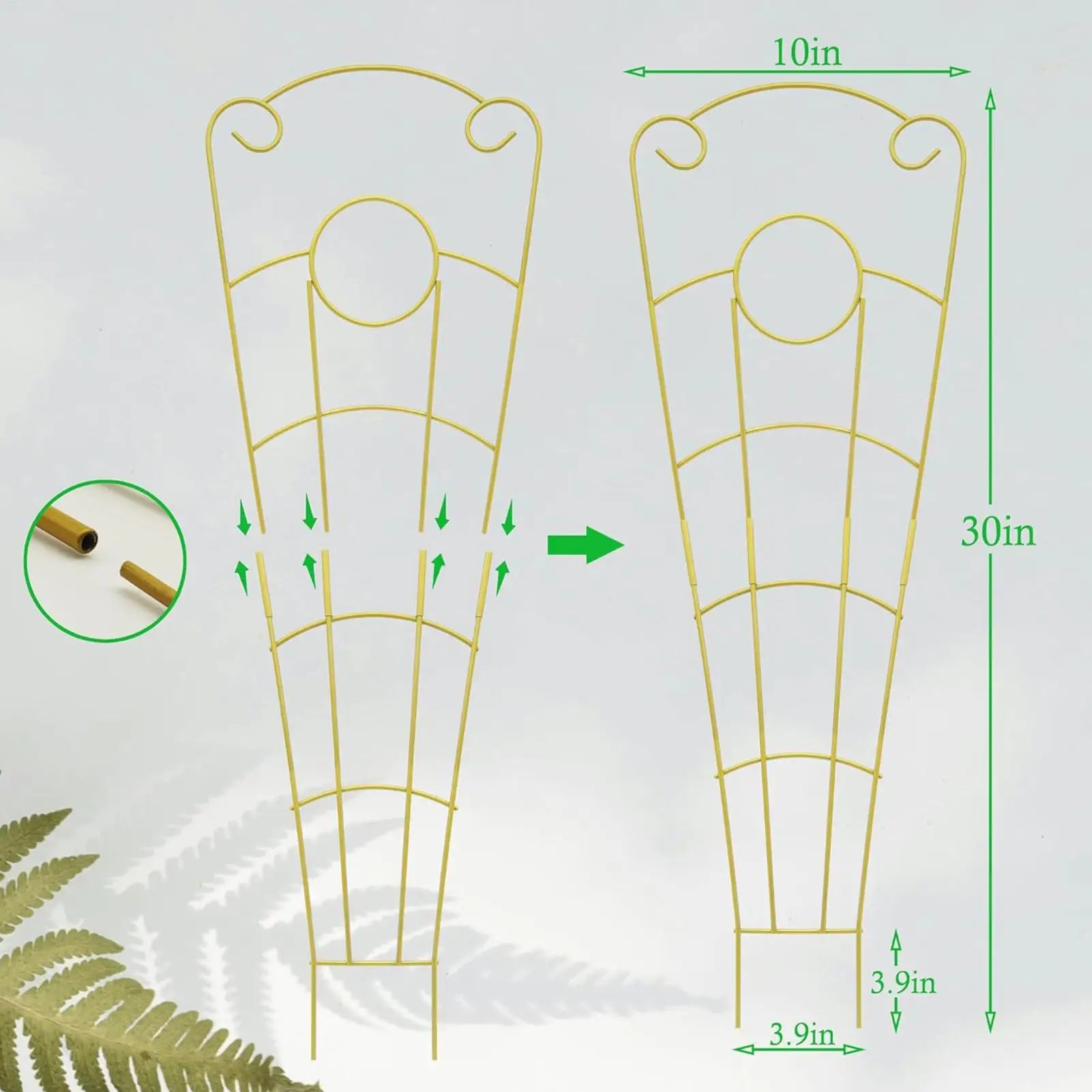 Climbing Plant Trellis 73cm Metal Rustproof Garden Support Indoor Trellis for Potted Plants for Monstera Flower Vine Planter Qme