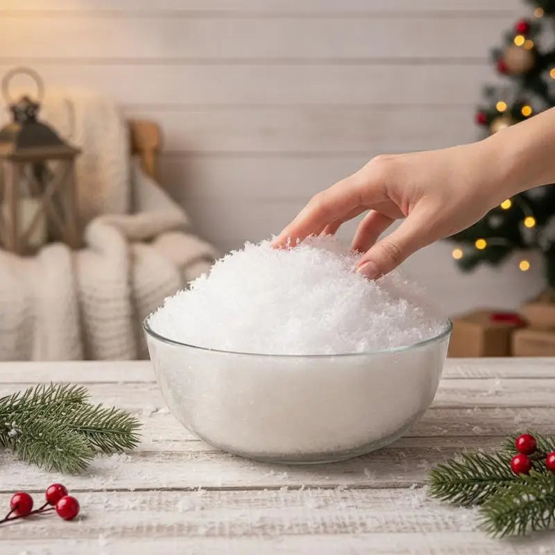 Fluffy Artificial Fake Snow Powder No Mess Non-sticky Safe Film Qme