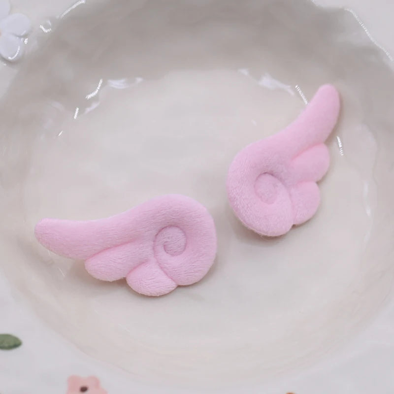 1 Pair Angel Wings Brooch Japanese Sweet Y2K Plush Bag Hat Clothes Qme A2