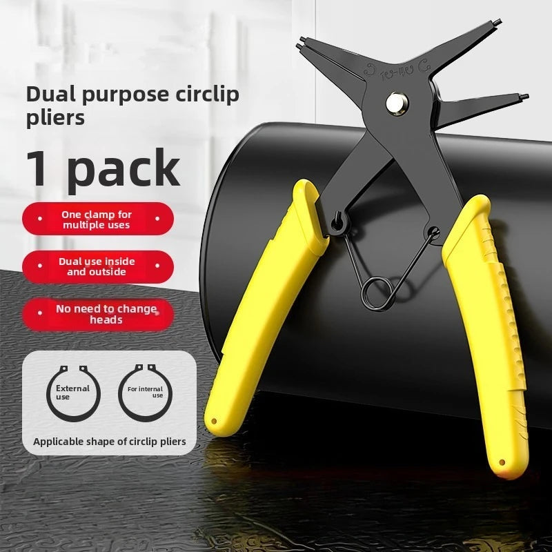 2 in 1 Circlip Pliers Internal and External Retaining Ring Pliers Inner Card Outer Retaining Ring Pliers Car Repair Tool Qme