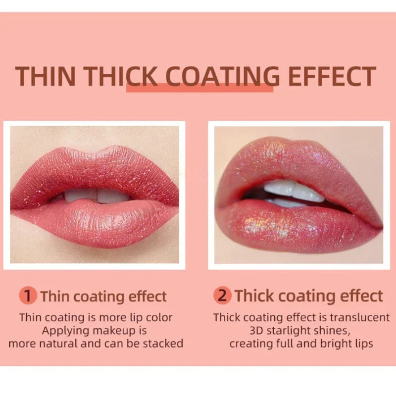 15 Colors Glitter Liquid Lipglaze Tint Laser Holographic Lipsticks Cosmetics Shiny Pigment Waterproof Makeup Women Lipglosses Qme