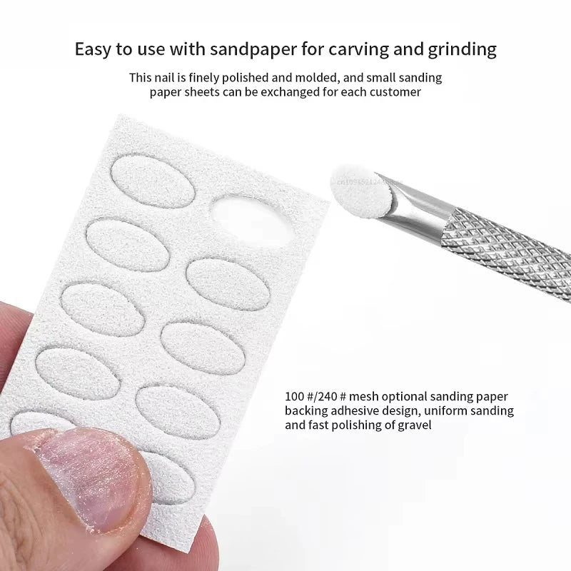 Double-ended Stainless Steel Remover Manicure Sticks Tool Bevelled Qme