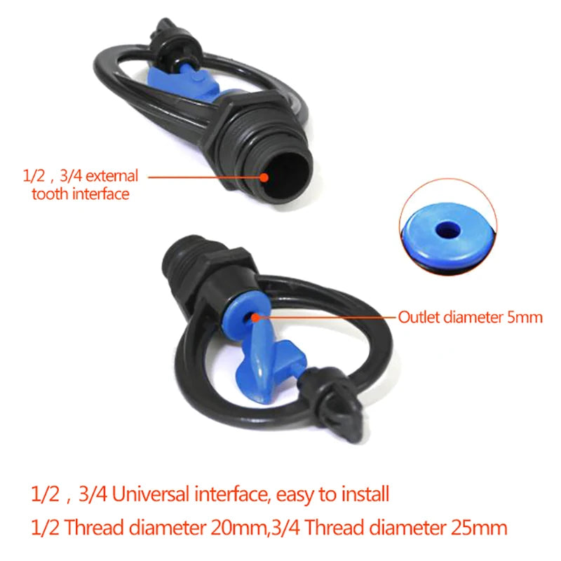 1/2" 3/4" Garden lawn Irrigation 360 Degree Rotary Nozzle Sprinkler. Qme Onesize