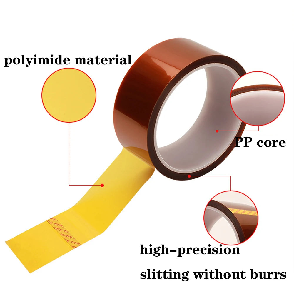 Thermal Insulation Tape High Temperature Heat BGA Tape Polyimide Adhesive Insulating Adhesive Tape 3D printing Board Protection Qme