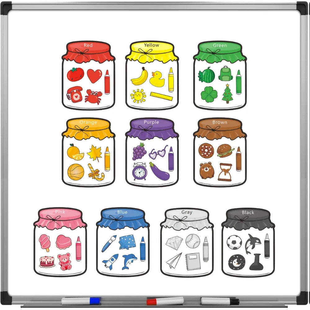 Color Recognition Magnetic Sorting Set Educational Magnet Fruit Toys for Baby Toddlers Kids Magnets for Refrigerator Whiteboard Qme 10pcs Tiles