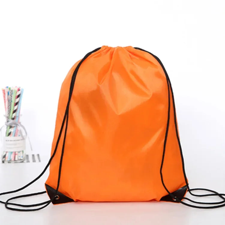 Waterproof Gym Bag Drawstring Sack Fitness Travel Outdoor Backpack Qme Orange