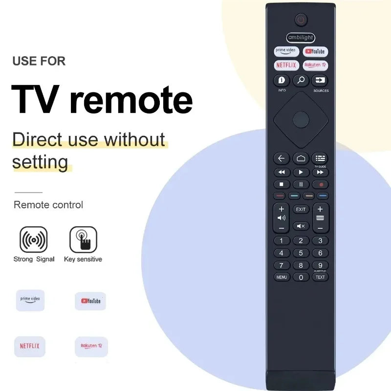 BRC0984501 For Philips Android Smart Network TV Remote Control 398GR10BEPHN0041BC 4K UHD Android TV 43/50/55PUS7906/12 Qme