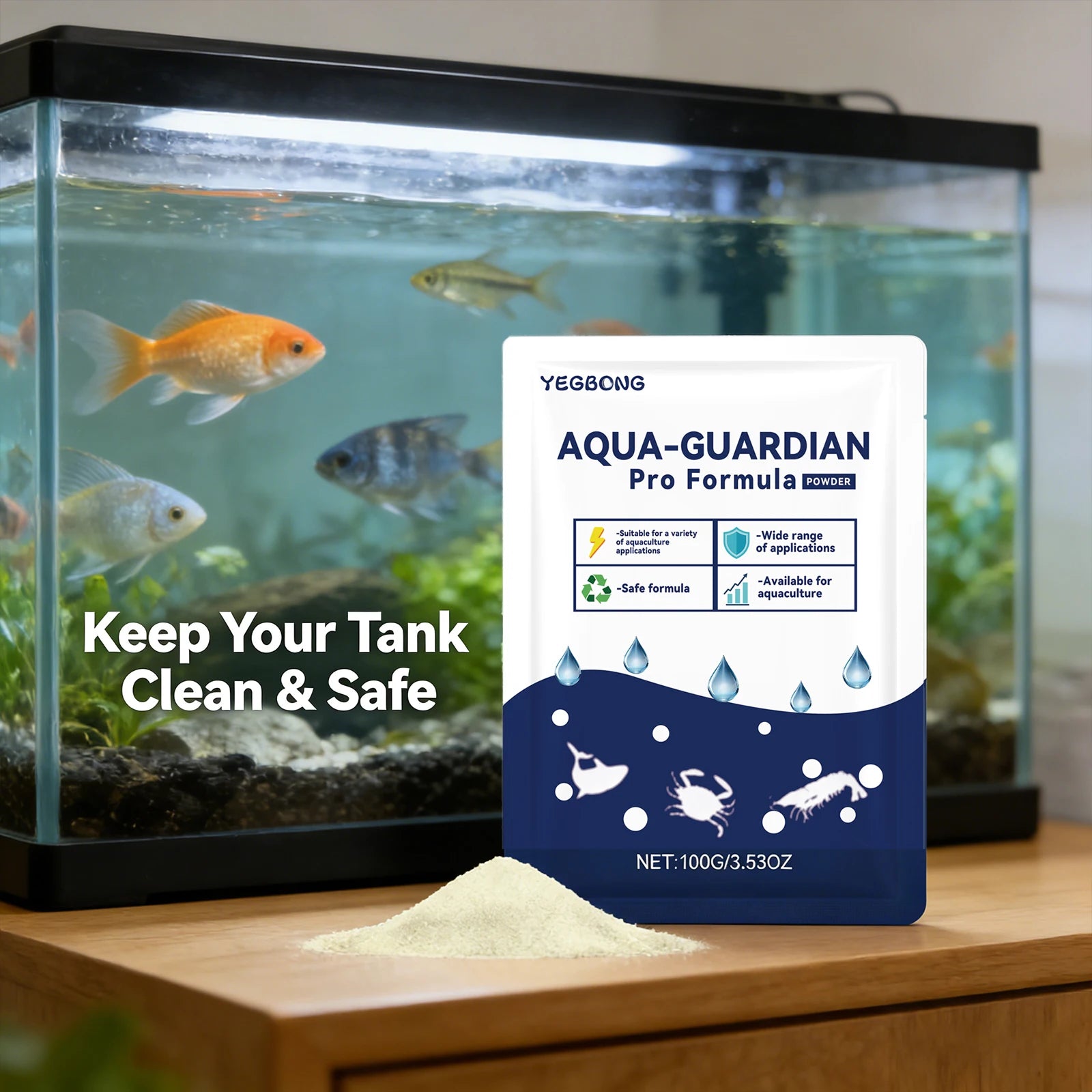 Fish Tank Water Purification Powder Quickly Purify Water Quality Restoring Clarity Widely Applicable Water Clarification Powder Qme