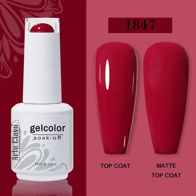 Arte Clavo15ml Gel Nail Polish Burgundy Red Brown Chocolate Art Soak