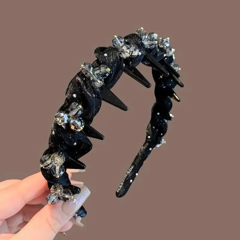 Elegant Temperament Rhinestone Design Hairband Women Daily Wear Qme A2