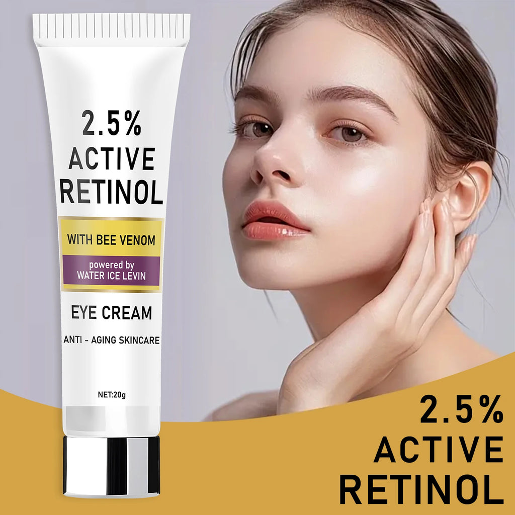 2.5% Active Retinol & Bee Venom Anti-Aging Eye Cream - Moisturizing & Protective Formula for Elastic, Smooth Skin Qme