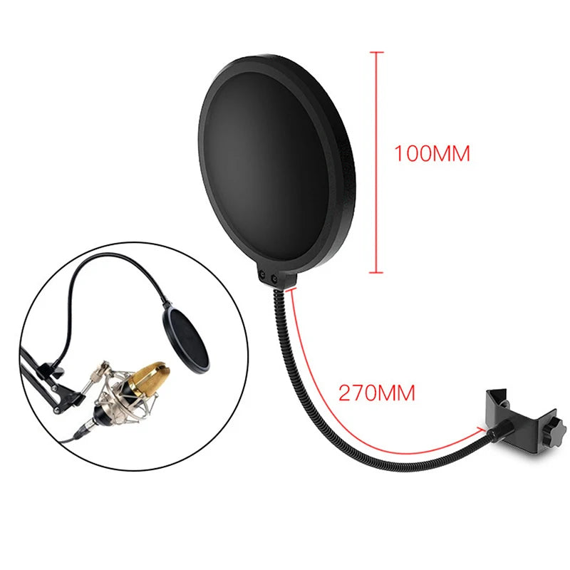 Double Layer Studio Microphone Flexible Wind Screen Sound Filter Qme