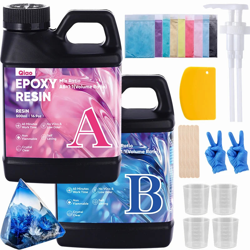 Ultra Clear Fast-Drying Epoxy Resin– 1:1 Ratio, Heat Resistant Resin for Resin Crafts, Wooden Countertops & Creative Projects Qme