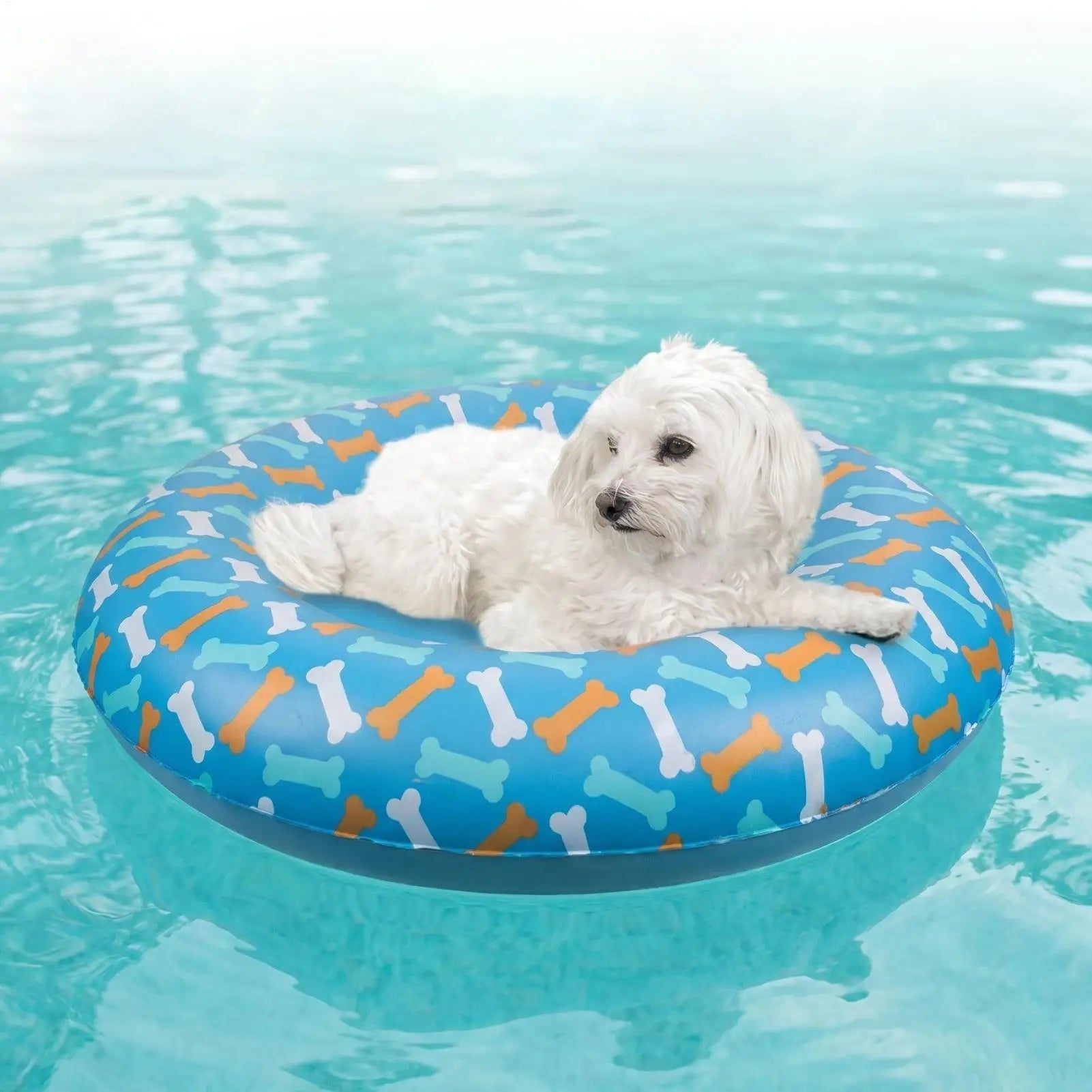 Dog Float PVC Leak-Proof Inflatable Anti-Slip Dog Pool Raft For Lake Beach Games Water Party Pond Small And Medium Breeds Qme