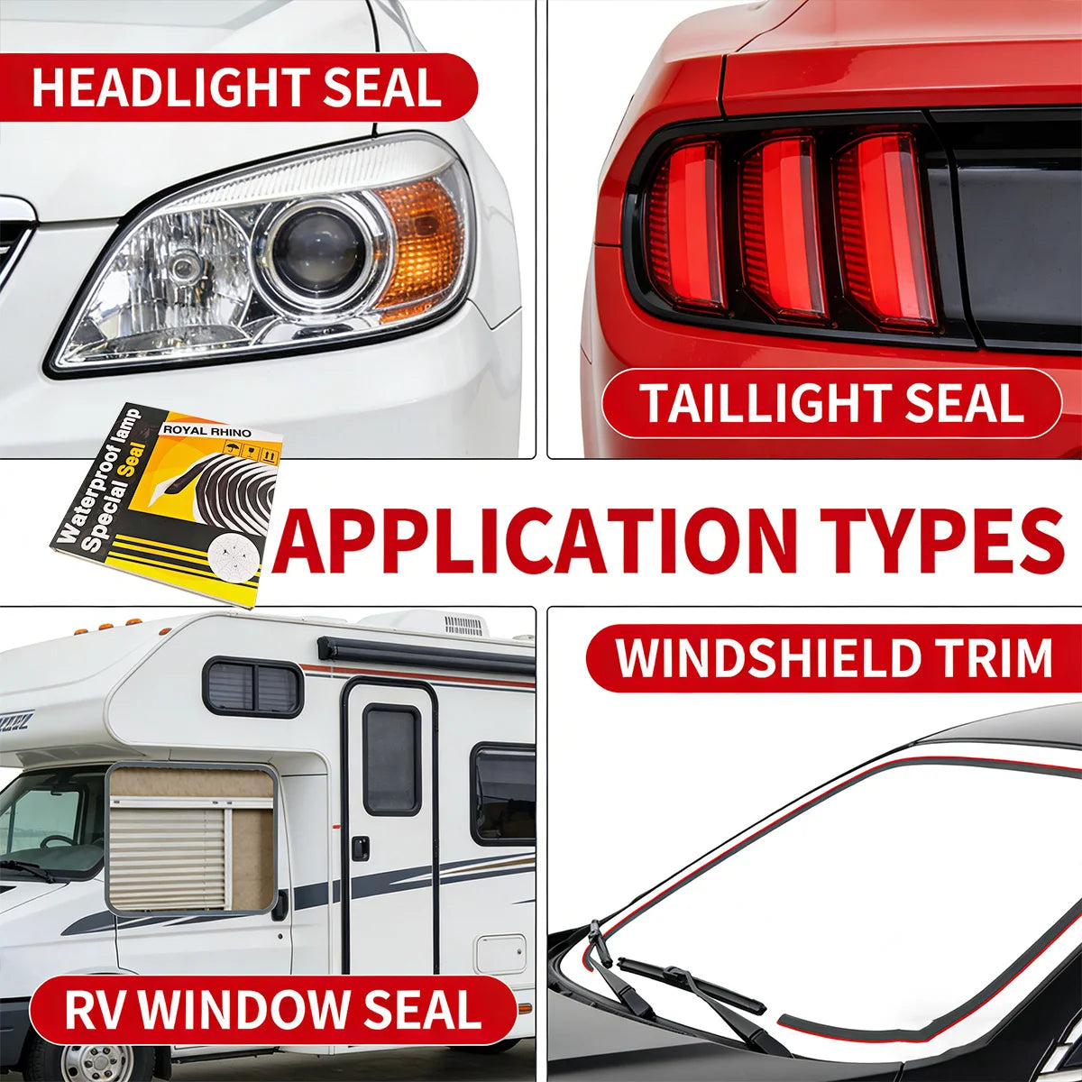 Headlight Sealant Seal Snake Car Headlamp Glue Butyl Rubber Glue Reseal Hid Headlamps Taillight Shield Glue Waterproof Tapes Qme