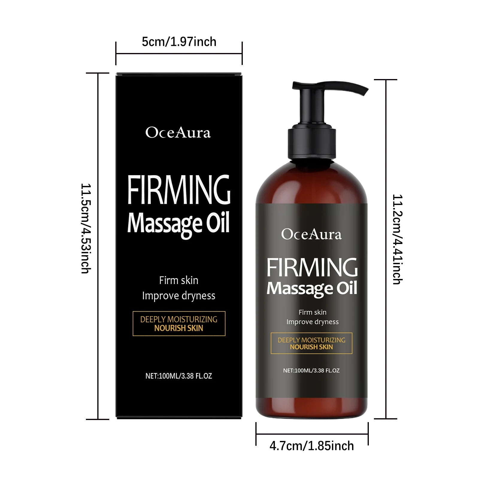 Body Firming Massage Oil Deep Nourishment for Dry Skin Moisturizing Smoothing Tightening Soothing Glowing Soft Body Massage Oil Qme 100ml Boxed