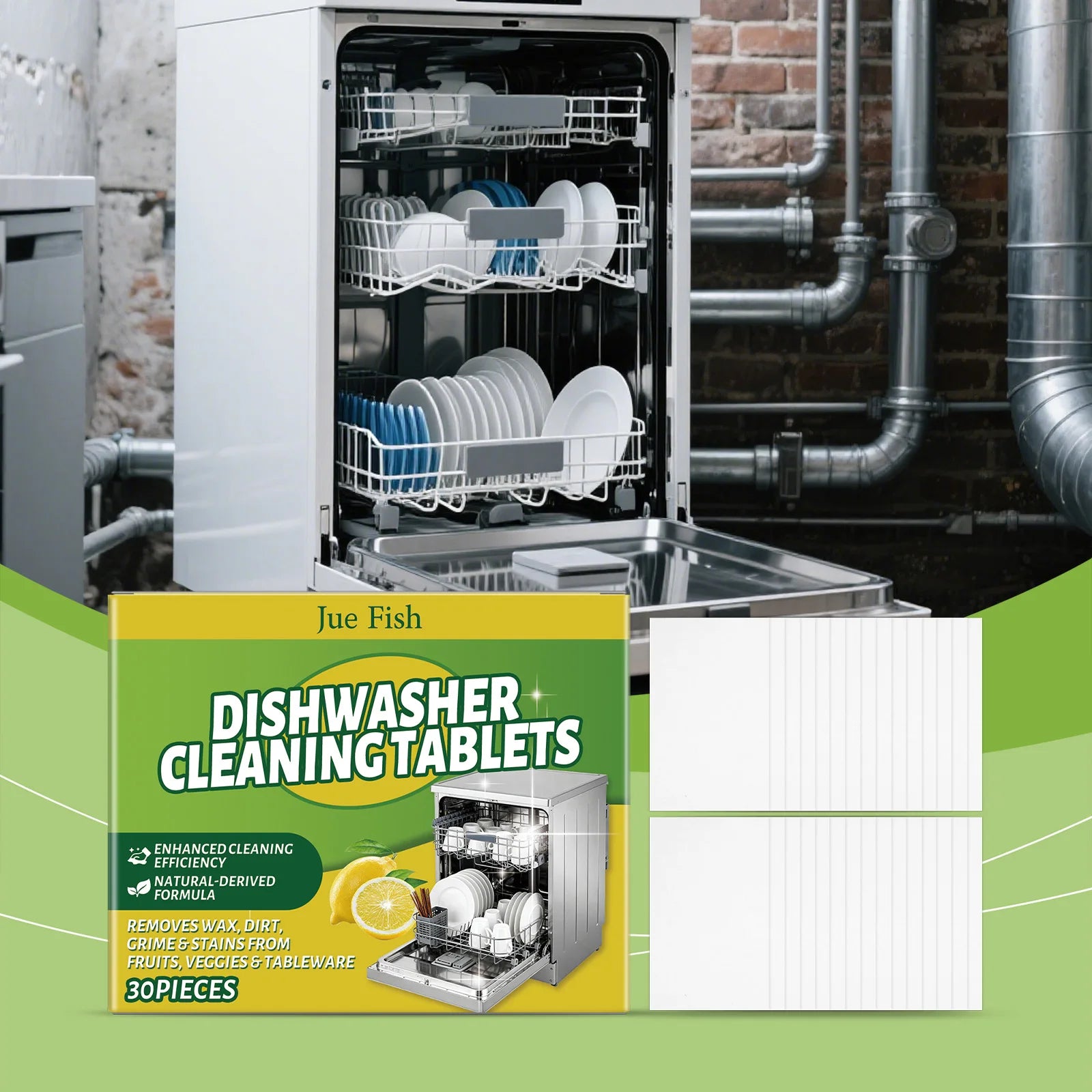 Dishwasher Cleaning Tablets Quickly Decompose Oil Stains Improve Cleaning Efficiency Eliminate Odors Dishwasher Cleaning Agents Qme