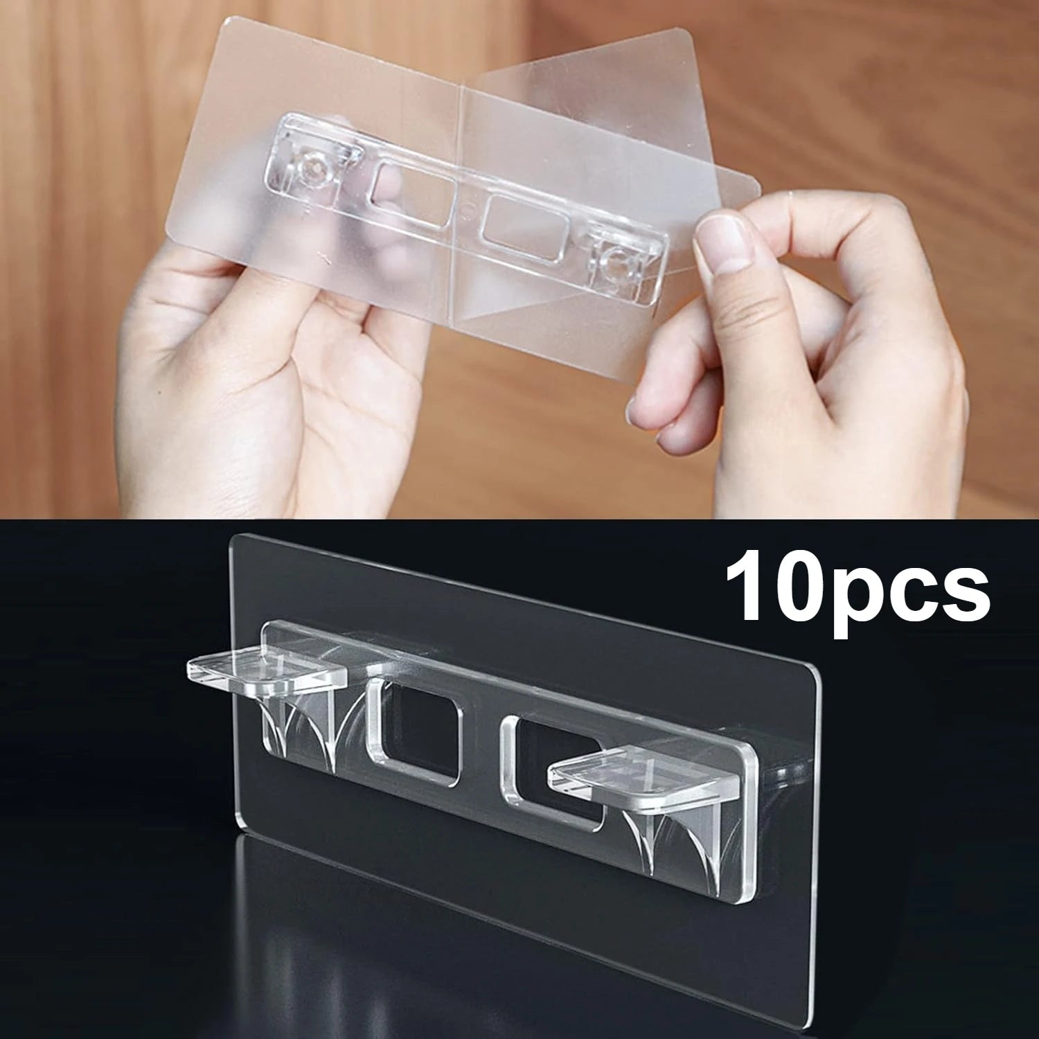 Adhesive Shelf Bracket No Drill Clear Plastic Shelf Support For Wardrobe Cabinet Qme 10pcs 5.5inch