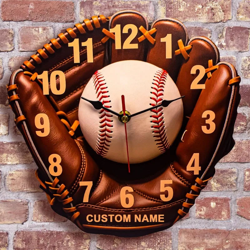 Bring Spirit Baseball Home Vintage Glove Wall Clock Sports Qme