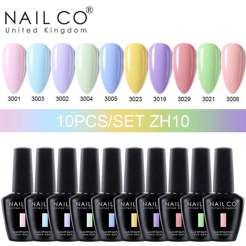 NAILCO Jelly Macarone Gel Polish Nail Art All Manicure Semi-permanent Qme NC-10H-ZH10