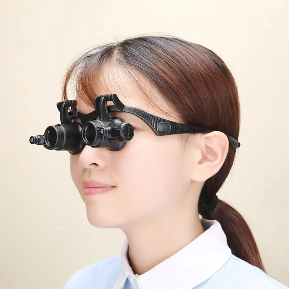 10X/15X/20X/25X Lens Observation Head Wearing Magnifier Glasses Loupes with LED Qme Default Title