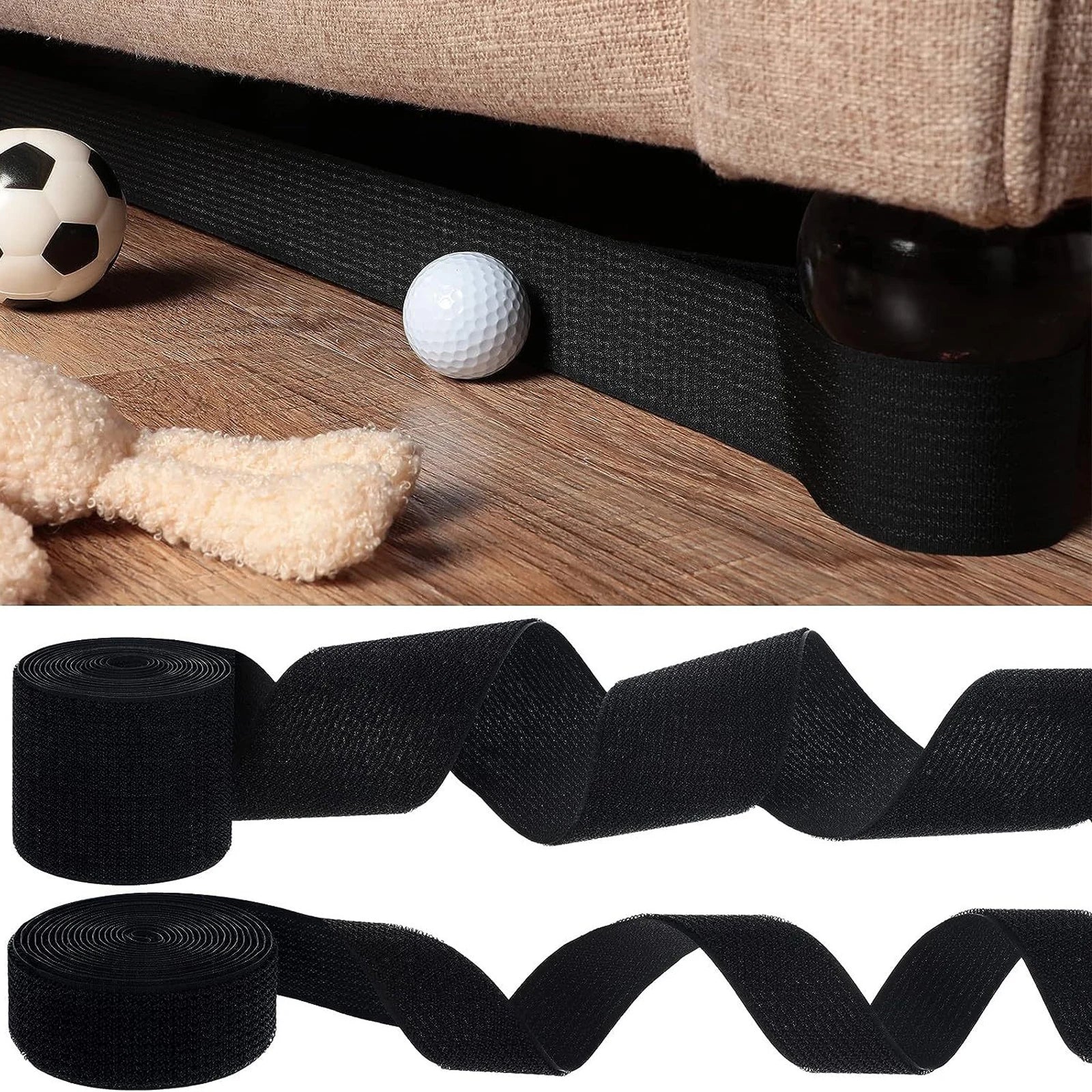 Home Under Couch Blocker Dustproof Adhesive Strap Under Couch Blocker Adjustable Multifunction Edge Baffle Fixed Strap Qme