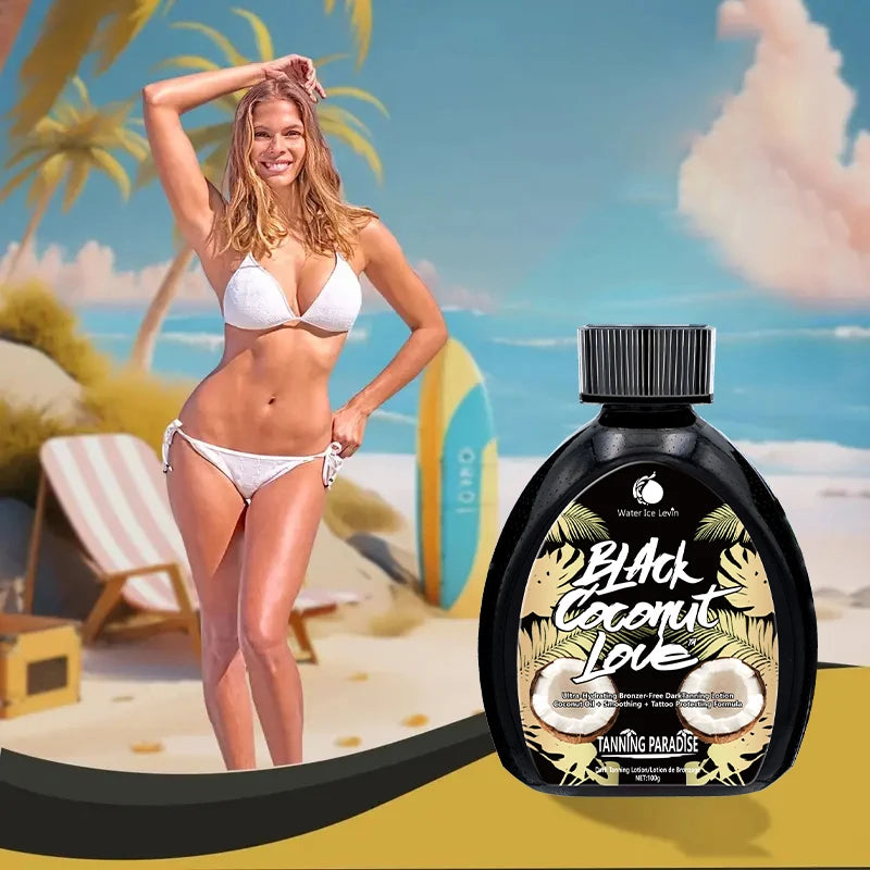 Tanning Lotion - Rich in Ceramide, Glycerin, Mineral Oils, and Collagen, It Moisturizes the Skin and Allows You to Achieve a Coppery and Deep Brown Color Qme