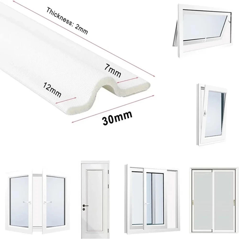 40M-4M Acoustic Insulation Foam Window Weather Seal Strip for Sliding Door Windows Windproof Soundproof Cotton Seal Gap Filler Qme