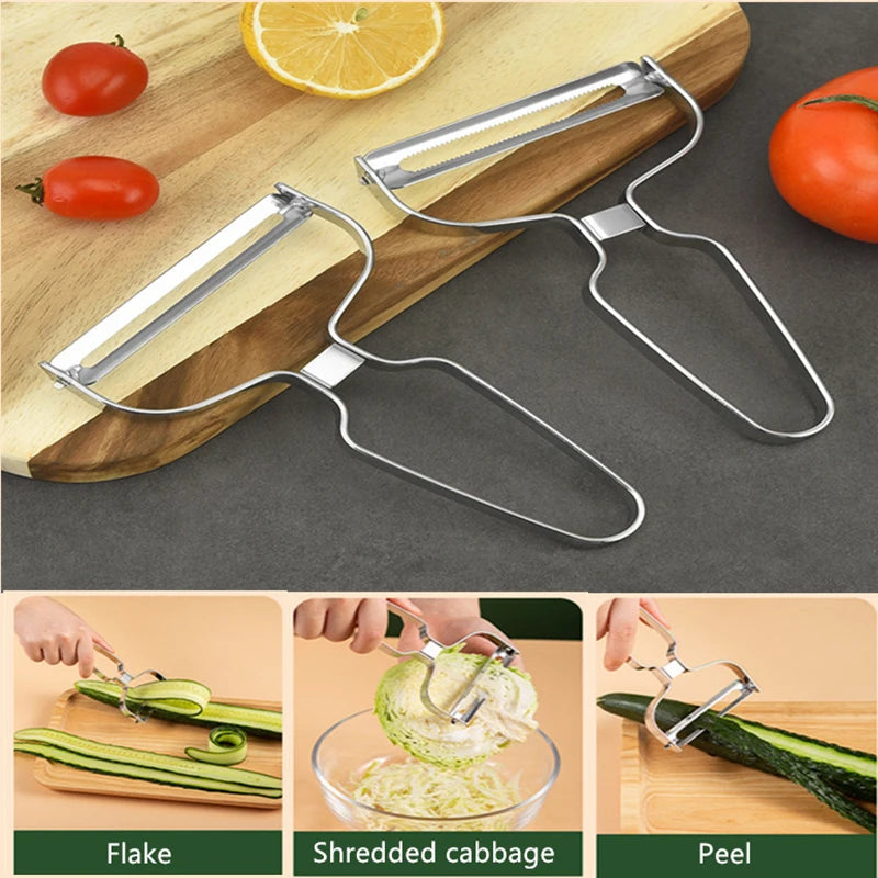 Peeler Vegetables Fruit Stainless Steel Knife Cabbage Graters Salad Potato Slicer Kitchen Accessories Cooking Tools Wide Mouth Qme