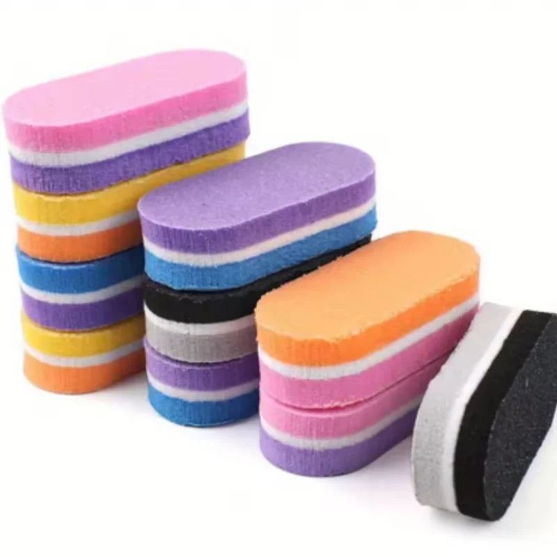 10/50/100pcs mix Professional Buffer Sponge Nail File Mini Double-sided Nails Art Blocks Polishing Manicure Pedicure Qme