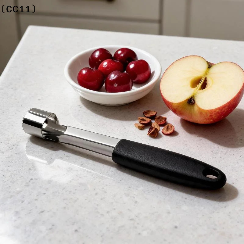 Stainless Steel Cherry Corer Non Slip Handle Blade Home Kitchen Qme Default Title