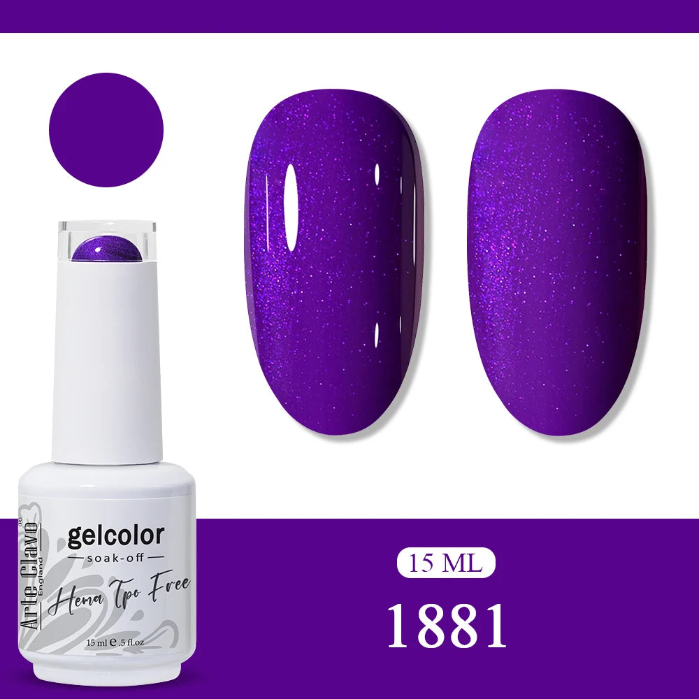 Arte Clavo HEMA TPO Solid Purple Gel Nail Polish Winter Matte DIY Art