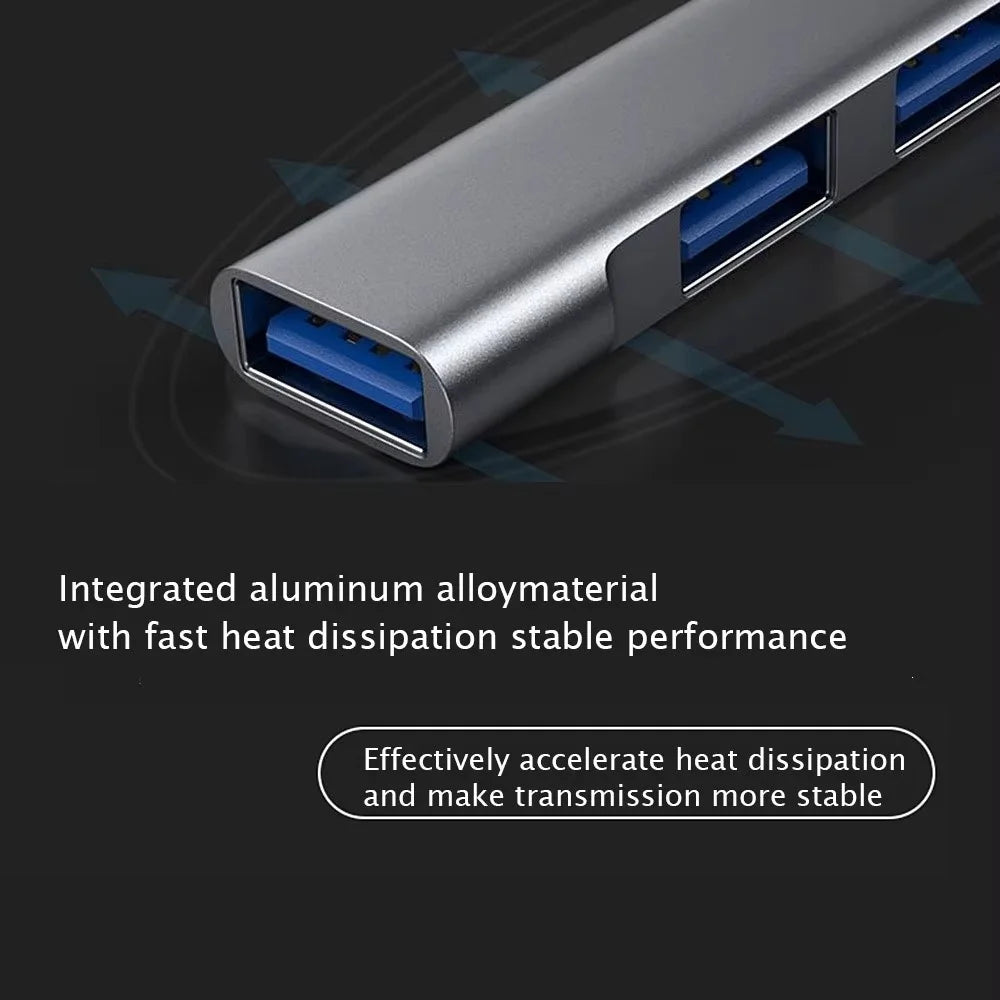 Type C USB HUB Dock USB 3.0 2.0 Hub 4 porte Multi Splitter Multi-port USB Splitter Expander for PC Computer USB Type C Adapter Qme