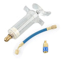 Car A/C Oil and Dye Injector 30ml with R-134a Low Side Quick Coupler Adapter 1/4" SAE Coolant Filling Tube Injection Tool Qme Style A