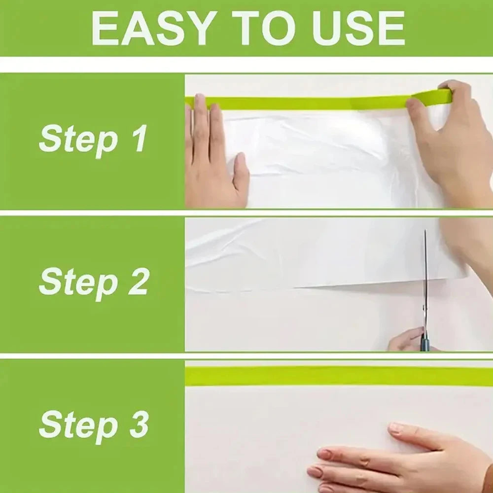 3 Sizes Pre-Taped Electrostatic Adsorption Masking Film for Spray Painting Switch Elevator Buttons Protector Covering Sheet Qme