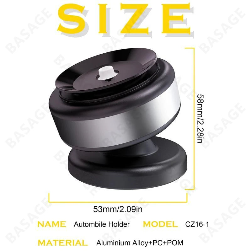 Car Magnetic Vacuum Adsorption Bracket 360 Degree Rotating Aluminum Alloy Mobile Phone Holder For 4.7-inch Or Above Smartphones Qme