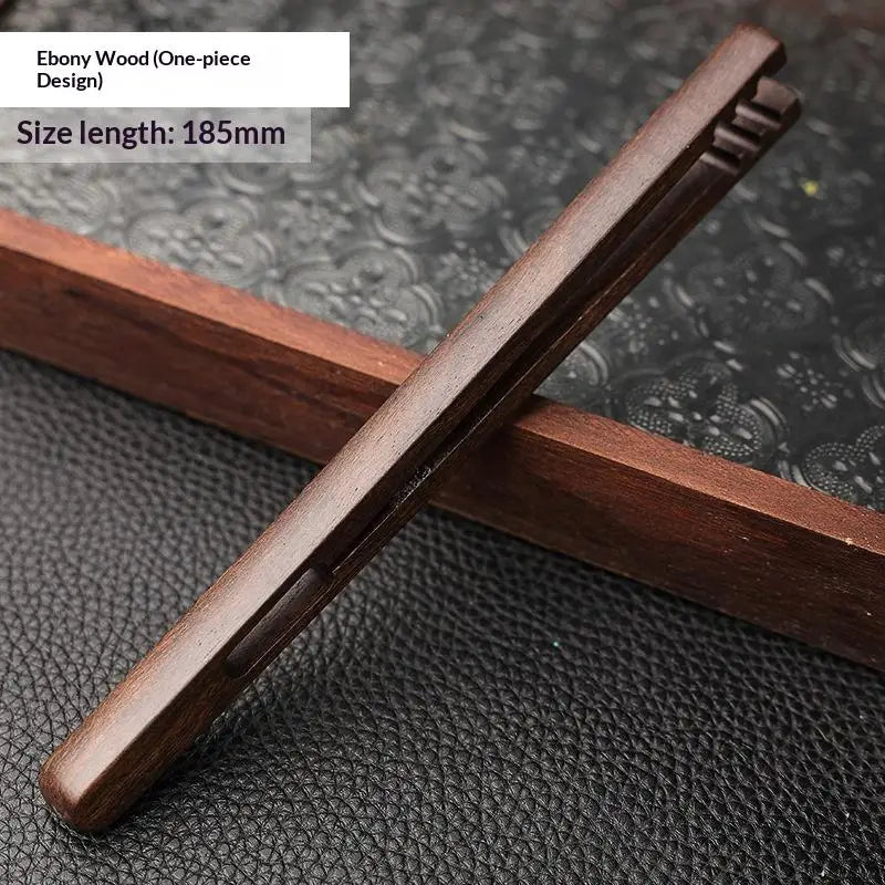 Teacup Clip Convenient Ebony Alloy Tea Tweezers Tweezer Bamboo Wooden Qme 4